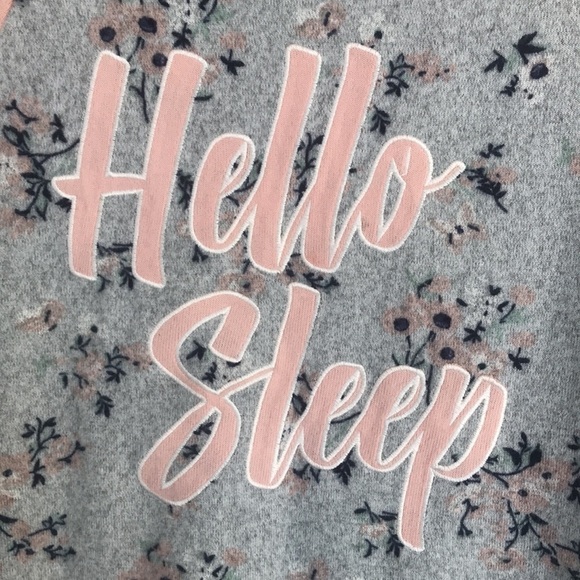 BCBGirls Hello Sleep Sweatshirt Lounge Top Floral Pink Raglan Size L 14/16 - Picture 4 of 9